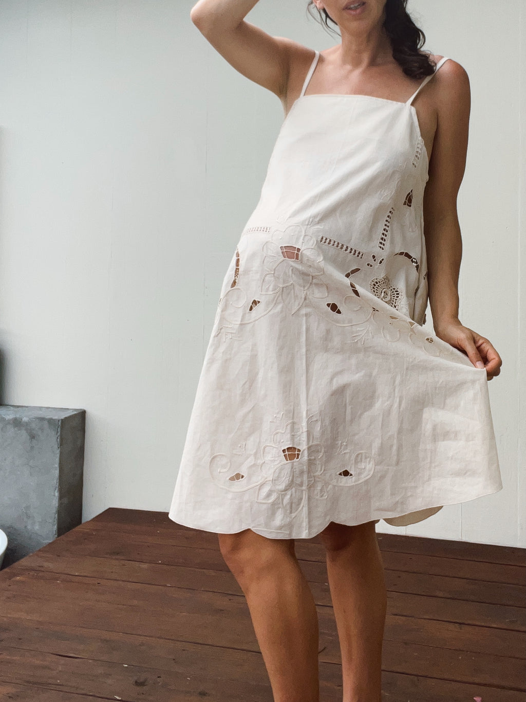 A line Scalloped Edge Dress