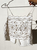 SOLD OUT Tie Back Embroidered Lace Tank Top
