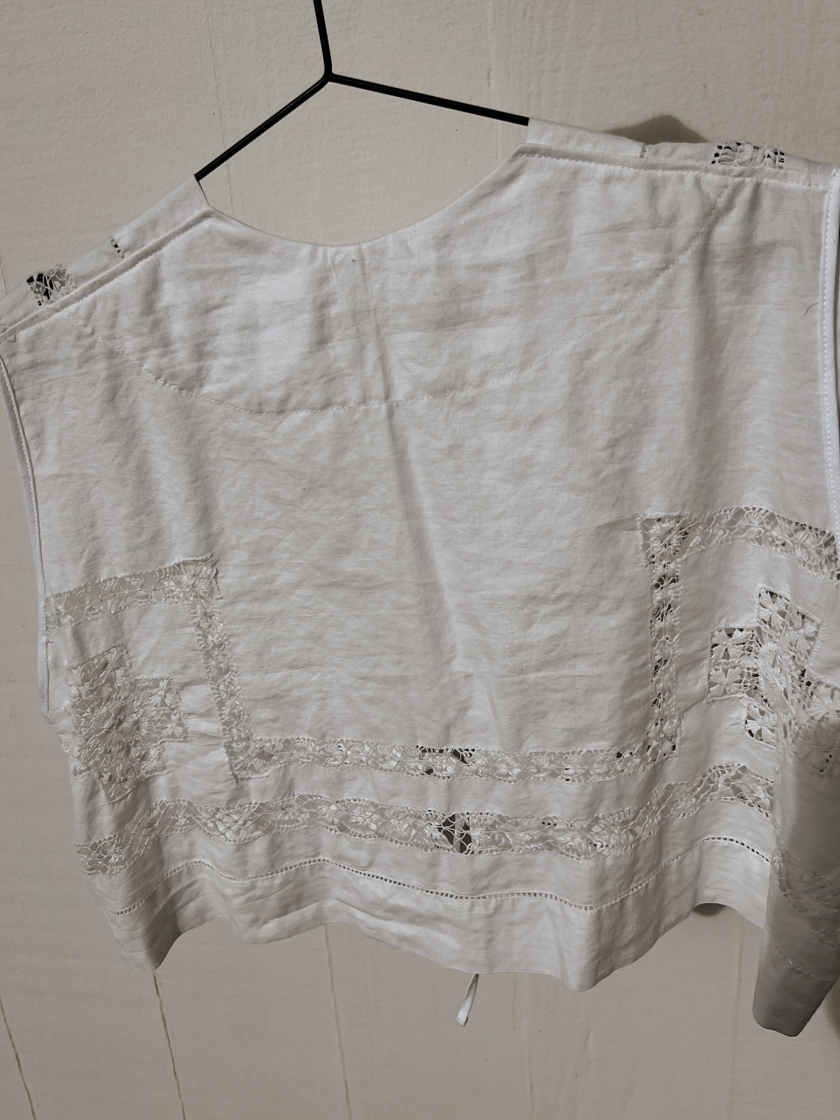 A Tie Front Embroidered Vest Top