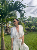 A Crochet Edge Linen Top
