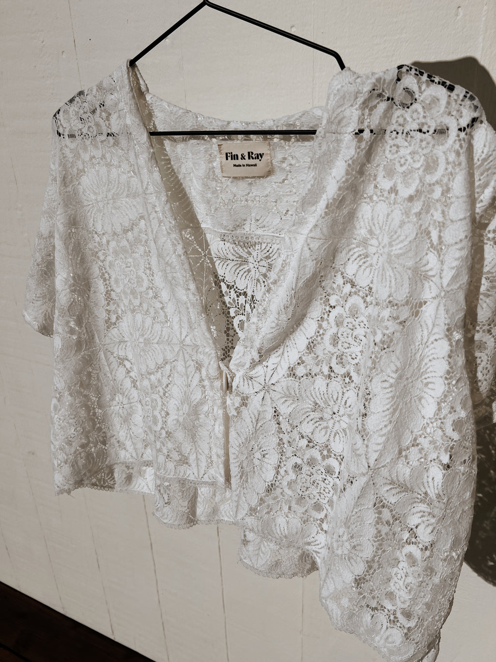 A Lace Button Front Crop Top