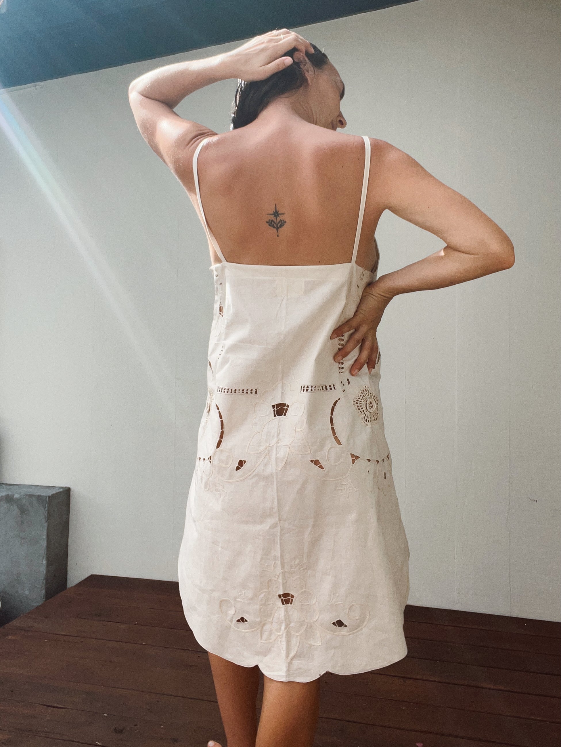 A line Scalloped Edge Dress