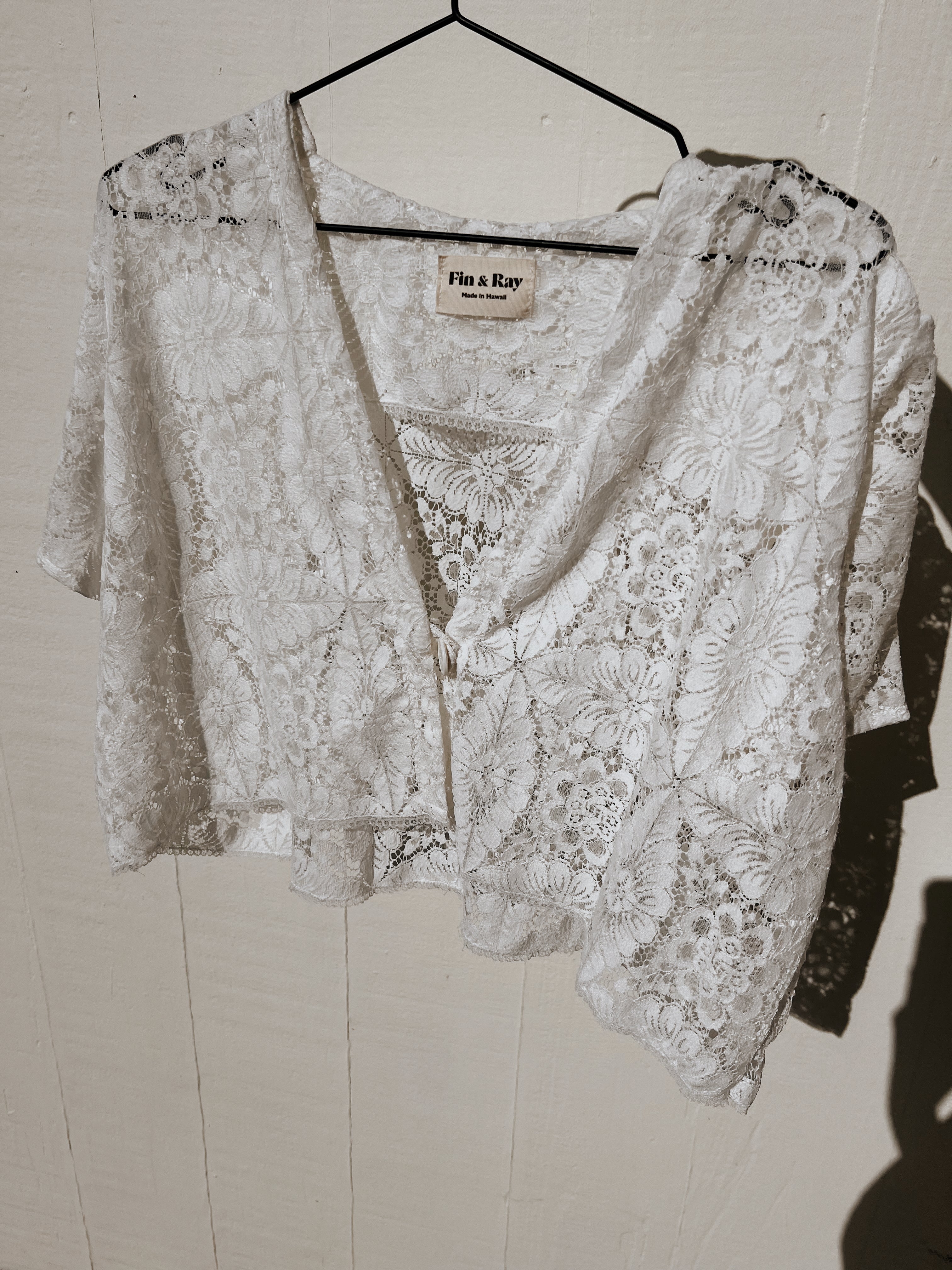 A Lace Button Front Crop Top