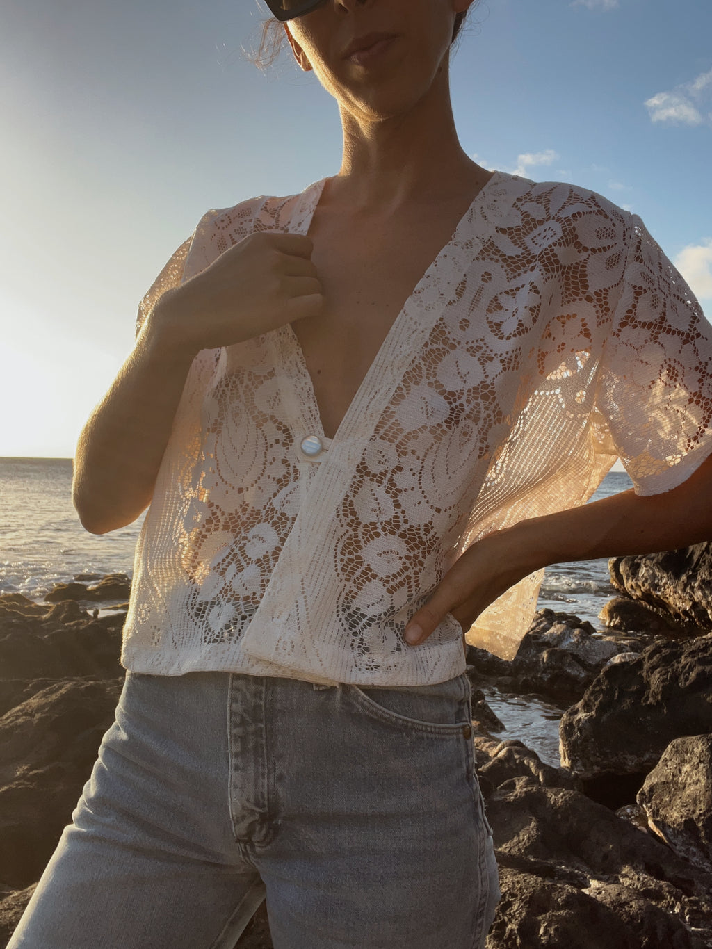 SOLD OUT Floral Lace Tablecloth Top