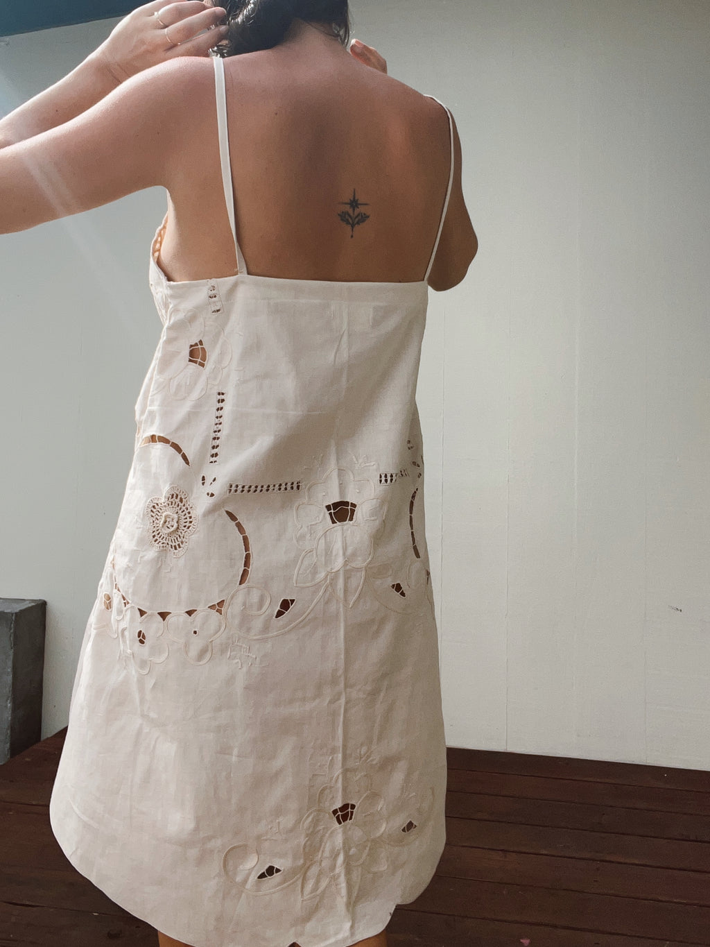 A line Scalloped Edge Dress