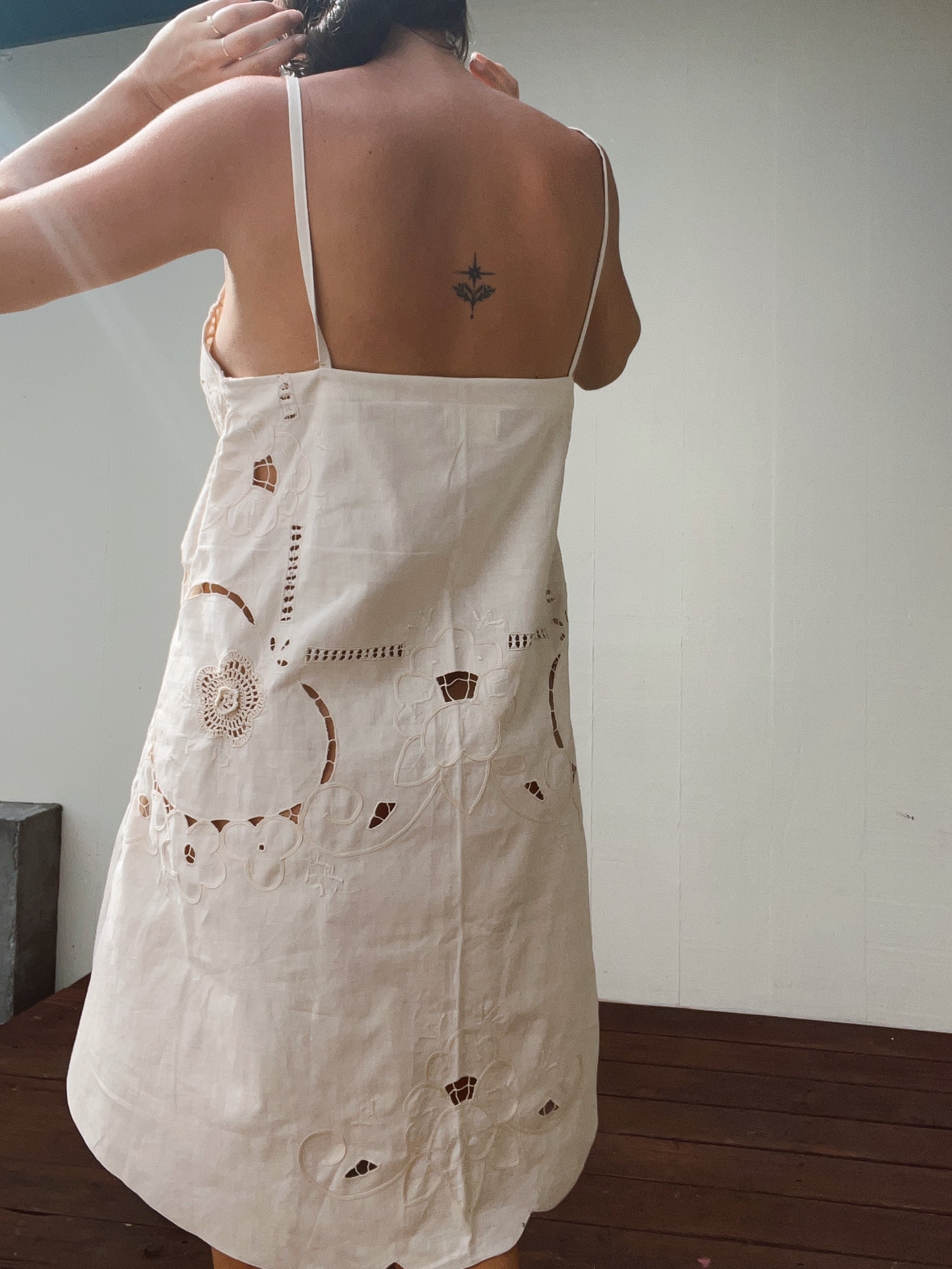 A line Scalloped Edge Dress