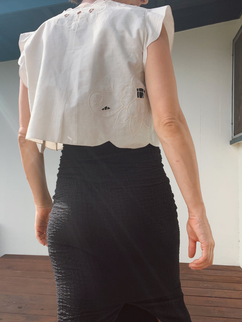 A Scalloped Edge Crop Top