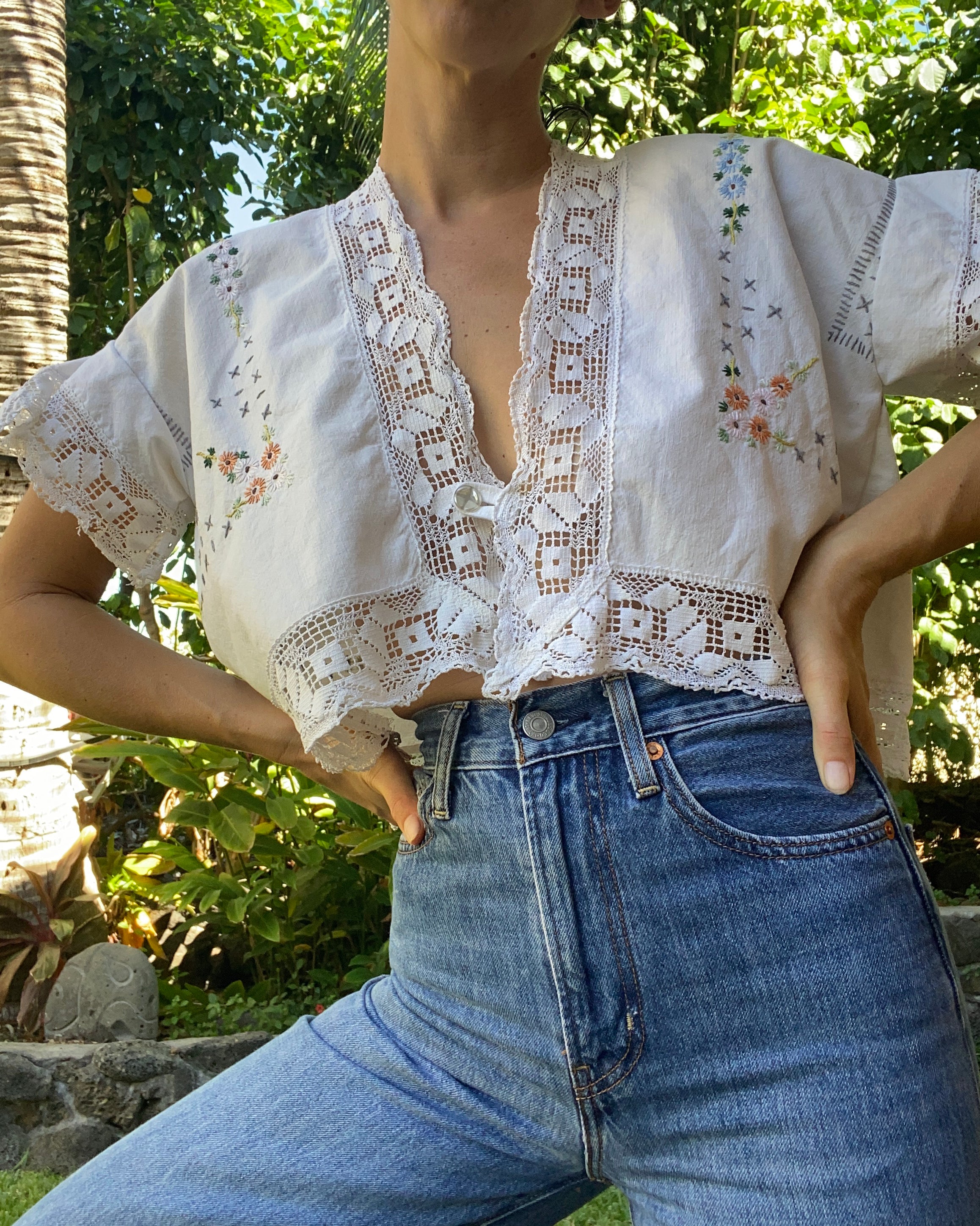 SOLD OUT Lace Trim Top