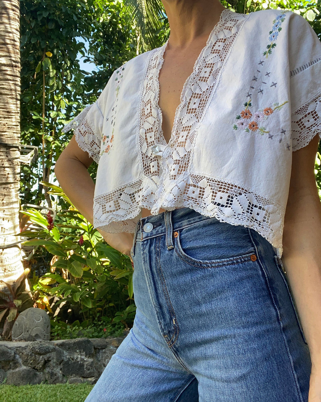 SOLD OUT Lace Trim Top