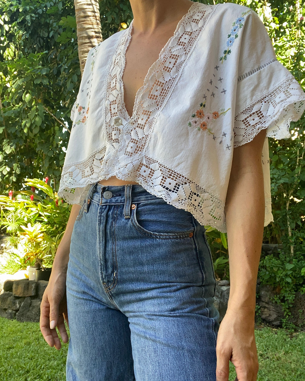 SOLD OUT Lace Trim Top