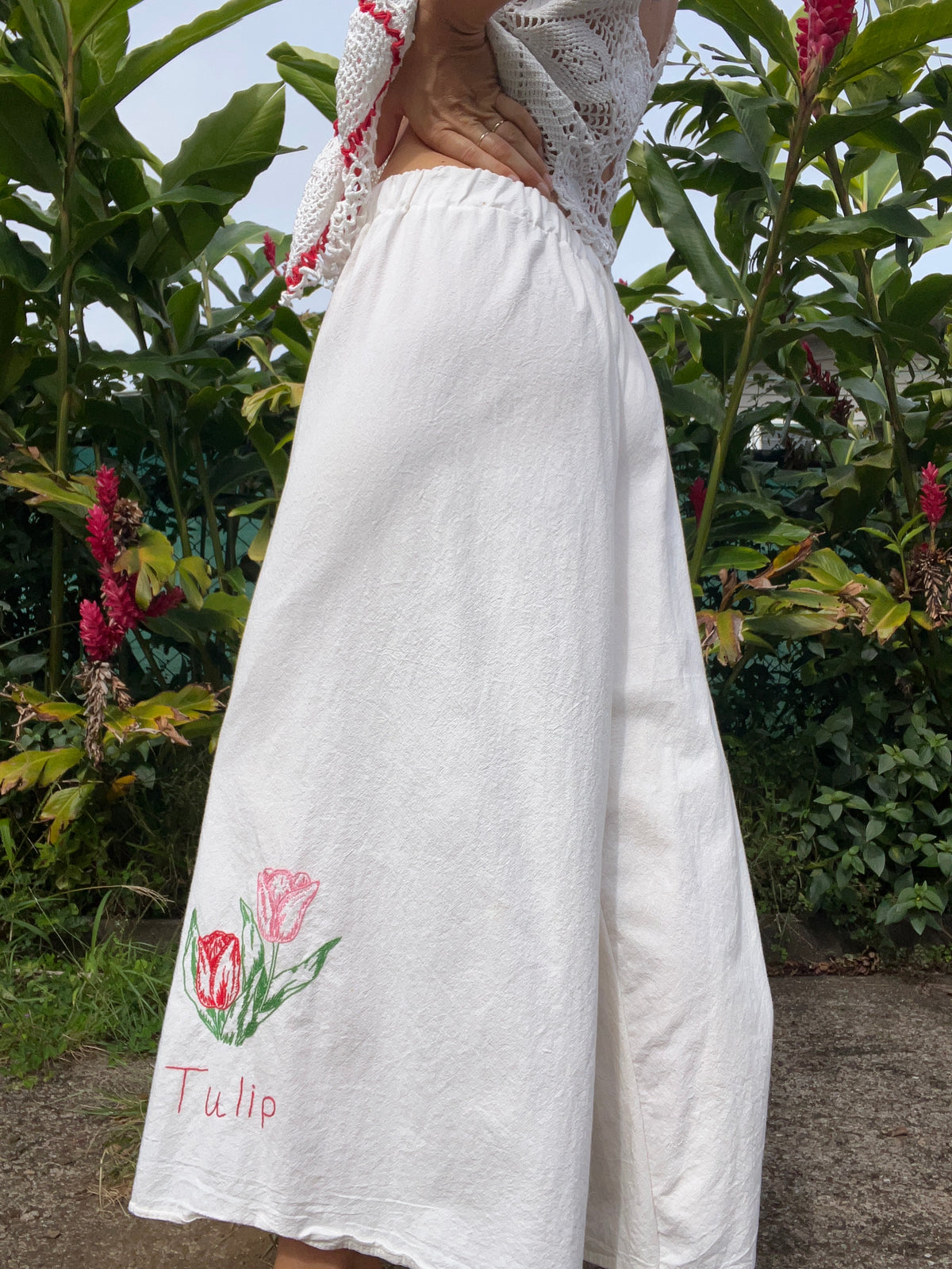 A Flower Tea Towel Pant in Holly & Tulip