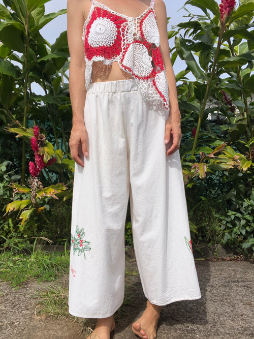 A Flower Tea Towel Pant in Holly & Tulip