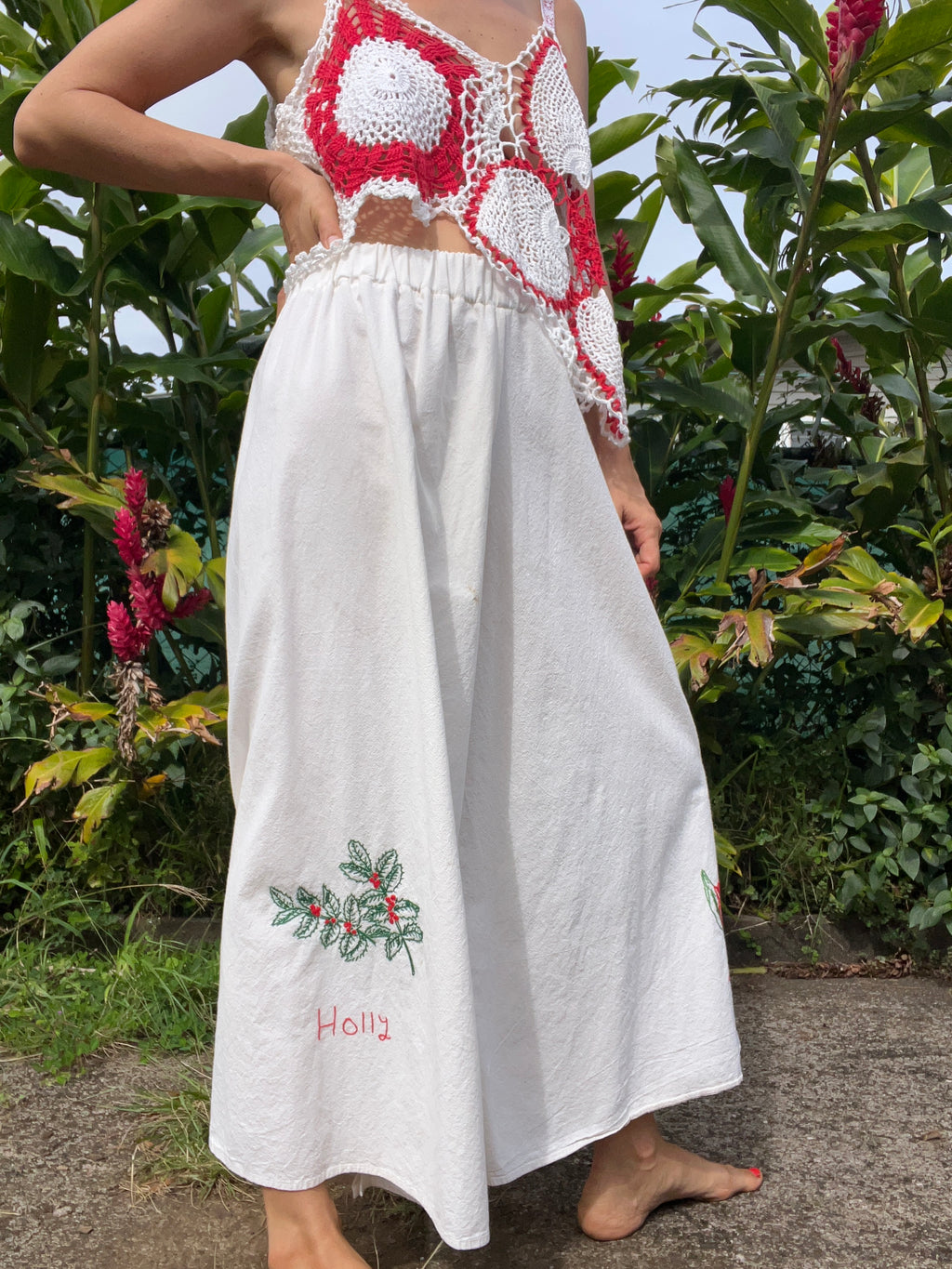 A Flower Tea Towel Pant in Holly & Tulip