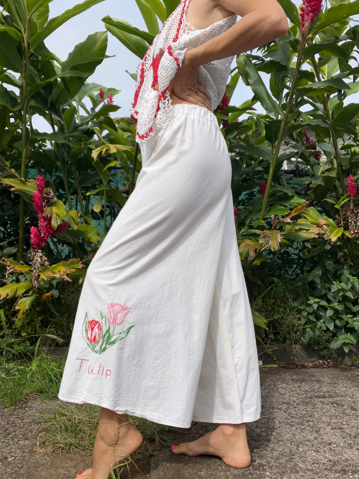 A Flower Tea Towel Pant in Holly & Tulip